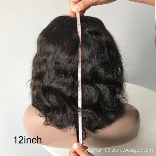 Popular Style Peruvian Human Hair Lace Front Wig, Short Curly Human Hair Wigs For Black Women